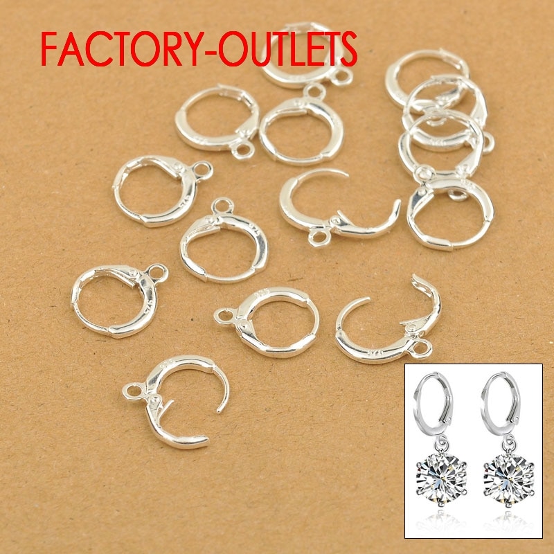 50 Stuks Diy Koreaanse Oorbellen Voor Vrouwen Mode-sieraden Bevindingen Echt 925 Sterling Zilveren Oorbellen 12Mm Hoop Instellingen