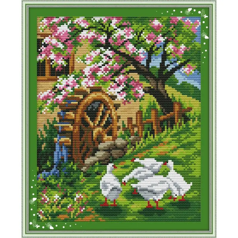 Kit Point De Croix Mandala Pour Débutants - Canevas 11CT 40x50cm Noël Décoration Maison