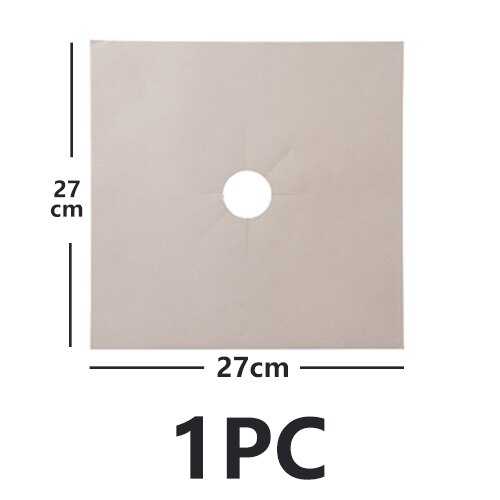 1/2 / 4PCS Reusable PTFE Range Hood Stove Burner Pad Temperature Anti-fouling Anti-oil Pad Lining Plate Cleaning Kitchen Tool: Beige 1pc