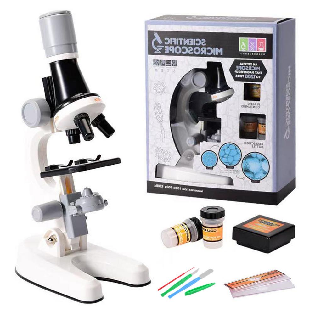 Microscoop Kit Lab Led 100X 400X 1200X Thuis Educatieve Speelgoed Geraffineerde Biologische Microscoop Voor Kinderen Kind Speelgoed