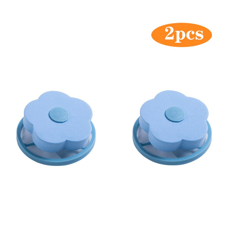 2pcs Floating Pet Fur Catcher Laundry Lint Pet Hair Remover for Washing Machine Reusable Pet Bag Household Tools: blue