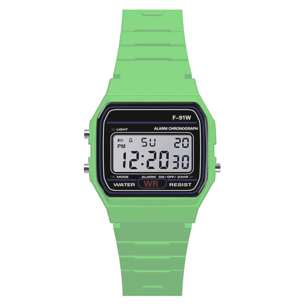Classic Men Electronic Watch Analog Digital Sport Led Life Waterproof Wrist Watch Outdoor Hiking Camping Simple All-Match Watch: green