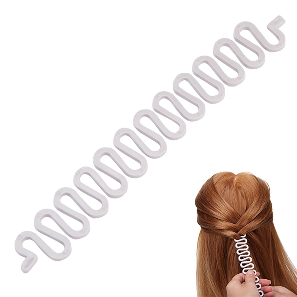 1Pc Franse Hair Styling Clip Stick Bun Maker Braid Tool Haaraccessoires Twist Vlecht Haar Vlechten Tool Voor Vrouwen meisjes Wit