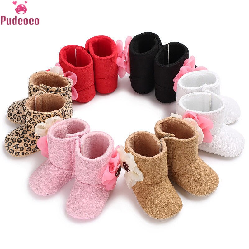 Mooie Pasgeboren Peuter Kids Meisjes Winter Schoenen Bloem Zachte Zool Laarzen Sneakers Prinses Meisje Baby Schoenen Laars voor 0- 18M