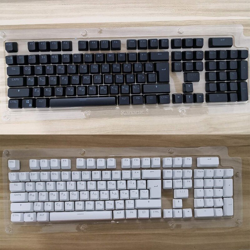 104 russian translucent backlit keycaps for cherry mx keyboard switches