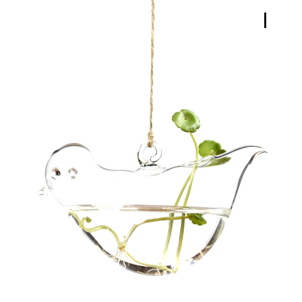 Hanging Transparent Glass Vases Flower Hydroponic Plants Office Home Decoration Terrarium DEC889: Maroon