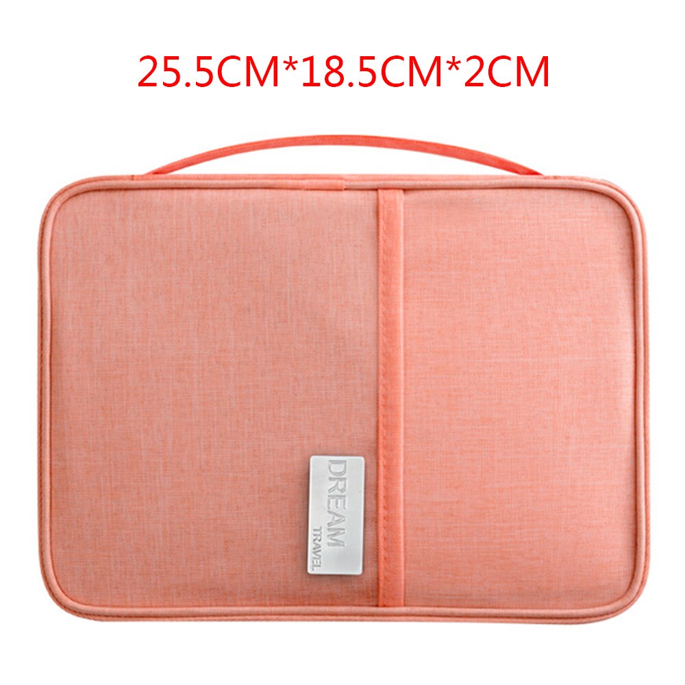 Waterproof Handbag Passport Holder Travel Wallet Multi-Function Credit Card Package Multi-Card Storage Pack Zipper Organizer: orange-pink-big