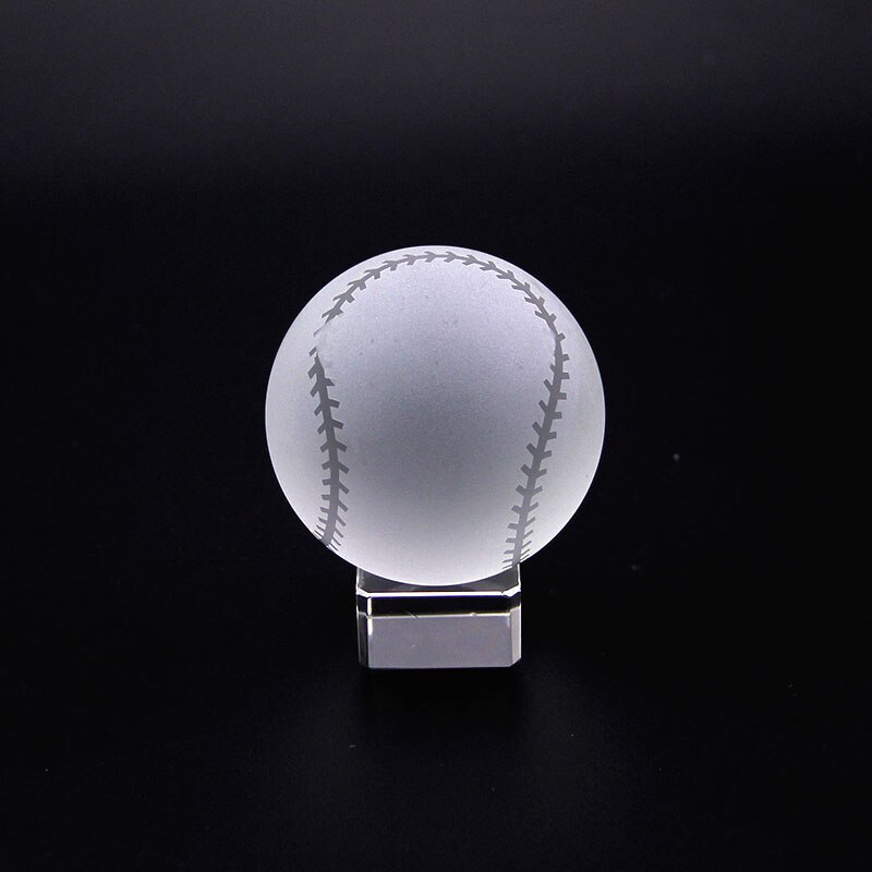 Kryształowa kula sportowa pamiątka sportowa szklana kula ze stojakiem dekoracje do domowego biura Ornament uziemienie Globe Paperweight figurka: 60mm ball with base / baseball