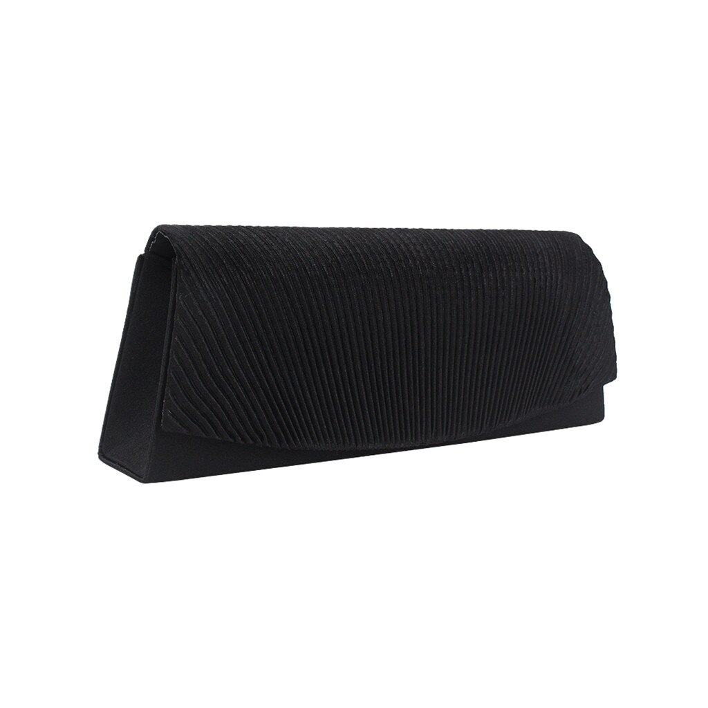 Aelicy Vrouwen Ruches Minaudiere Avondfeest Telefoon Handtas Ontworpen Elegante Solid Hasp Hand Te Nemen Tas: Black