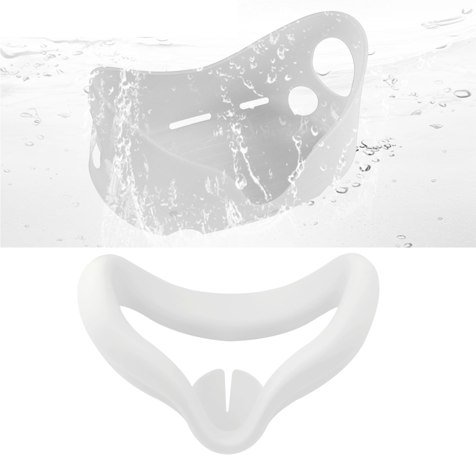 Capa de silicone anti-arranhões 2 em 1, proteção completa para o corpo, com estojo + protetor facial para oculus quest 2 vr: Gray-white 2in1