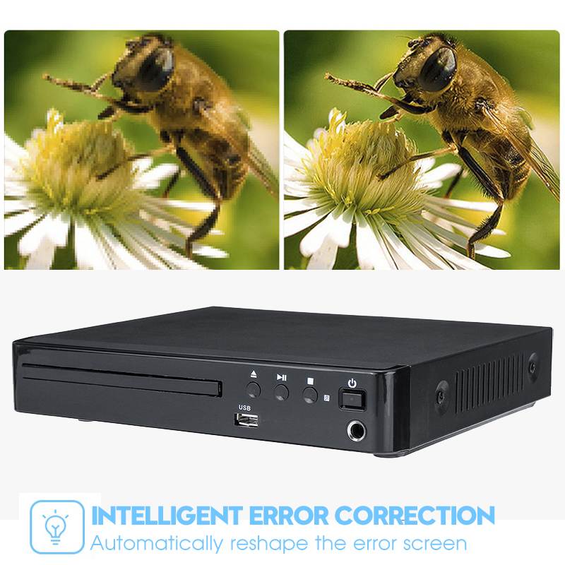 Hd dvd-spelare för tv med hdmi av-utgång innehåller hd med av-kabel usb-ingång video  mp4 mp3 cd usb med fjärrkontroll
