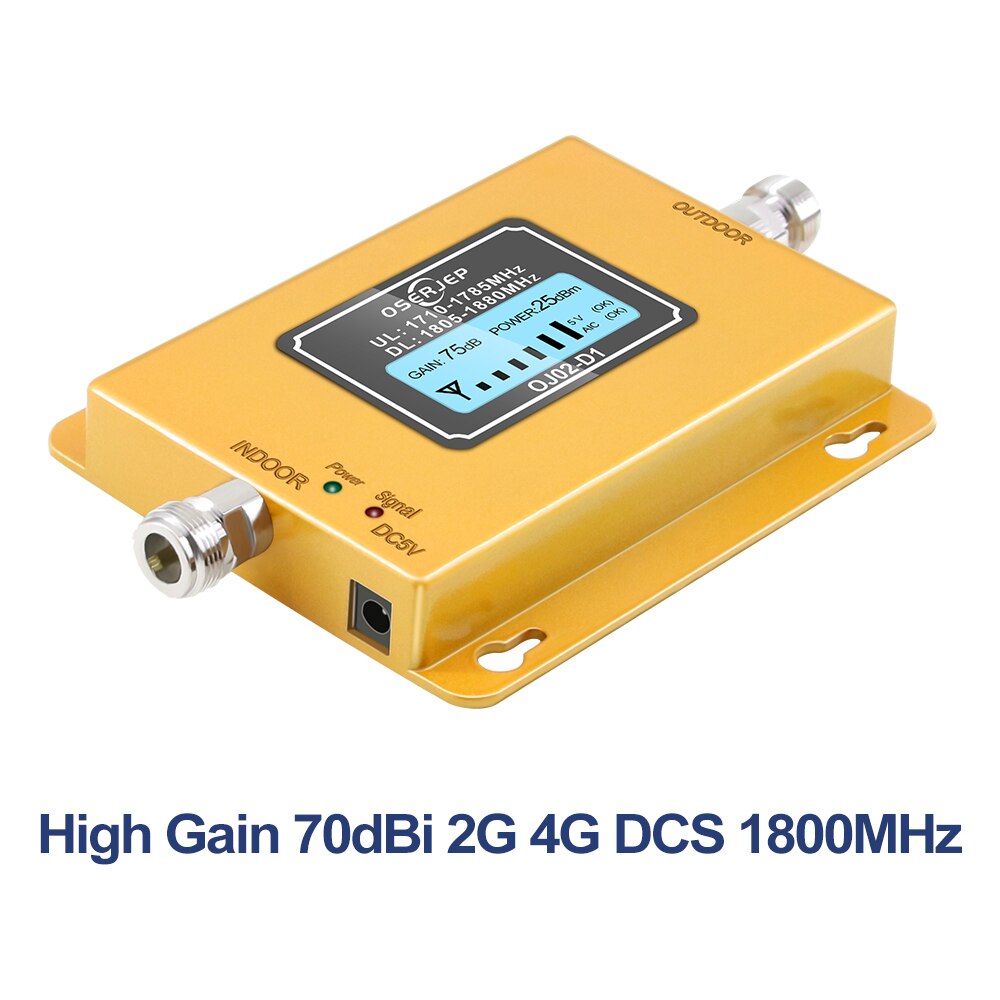 Amplificador de celular gsm lte 1800 lcd, 2g 4g, band3, repetidor de sinal de celular dcs 1800mhz impulsionador de sinal gsm + antena