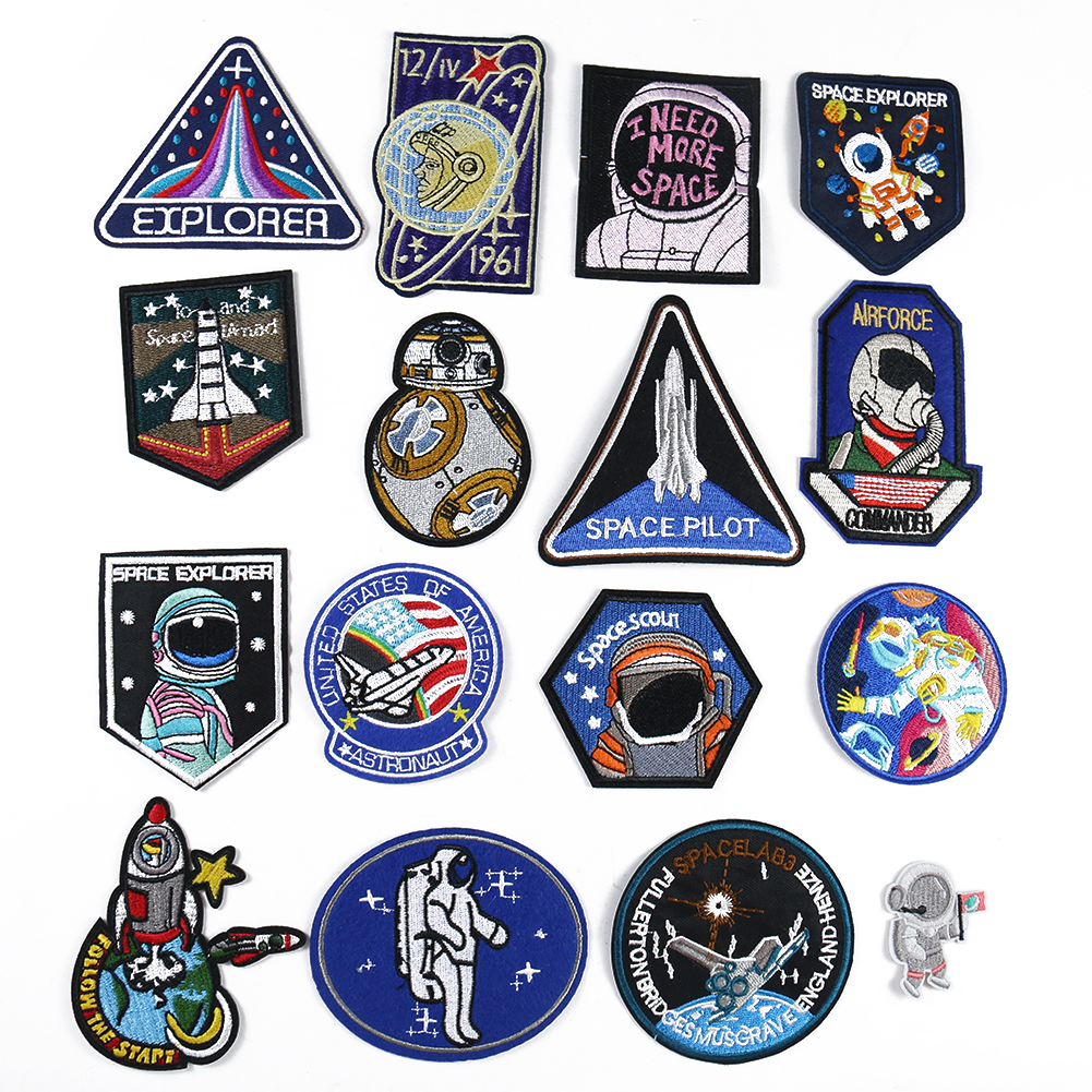 Arrial Planet Explorer Universe DIY Embroidered Patch Funny Astronauts Spaceman Space Badge Sew Iron on Applique Badges