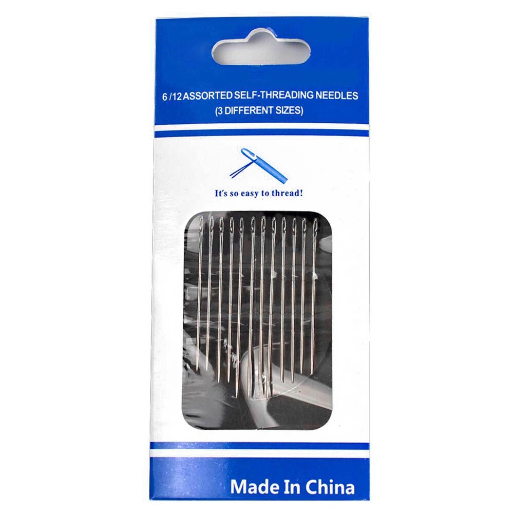 Self-threading Needles Set Side Opening Hand Sewing Home Household Tools JAN88: sliver 10 packs