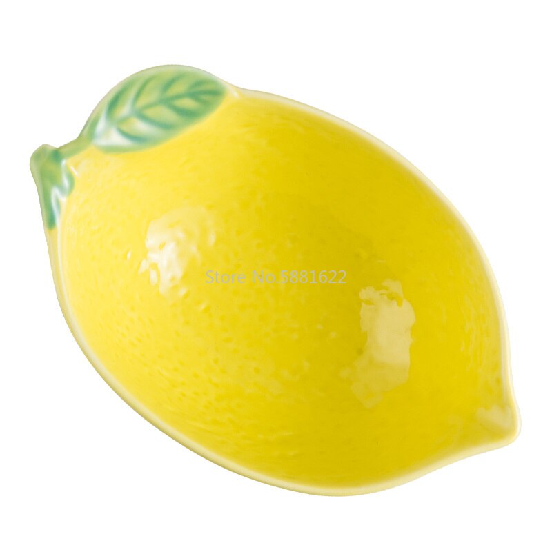 Plato de limón rojo neto para el hogar, vajilla creativa de cerámica, plato de postre, plato de desayuno, juego de plato de aguacate LB032005