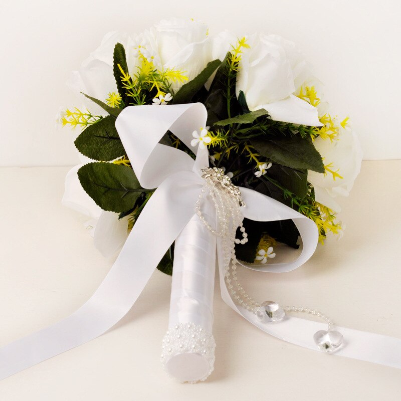 Western-style Church Wedding Bride Bridesmaid Flower Girl Bouquet Handmade Rose Throw Ivory Wedding Bridal Bouquet