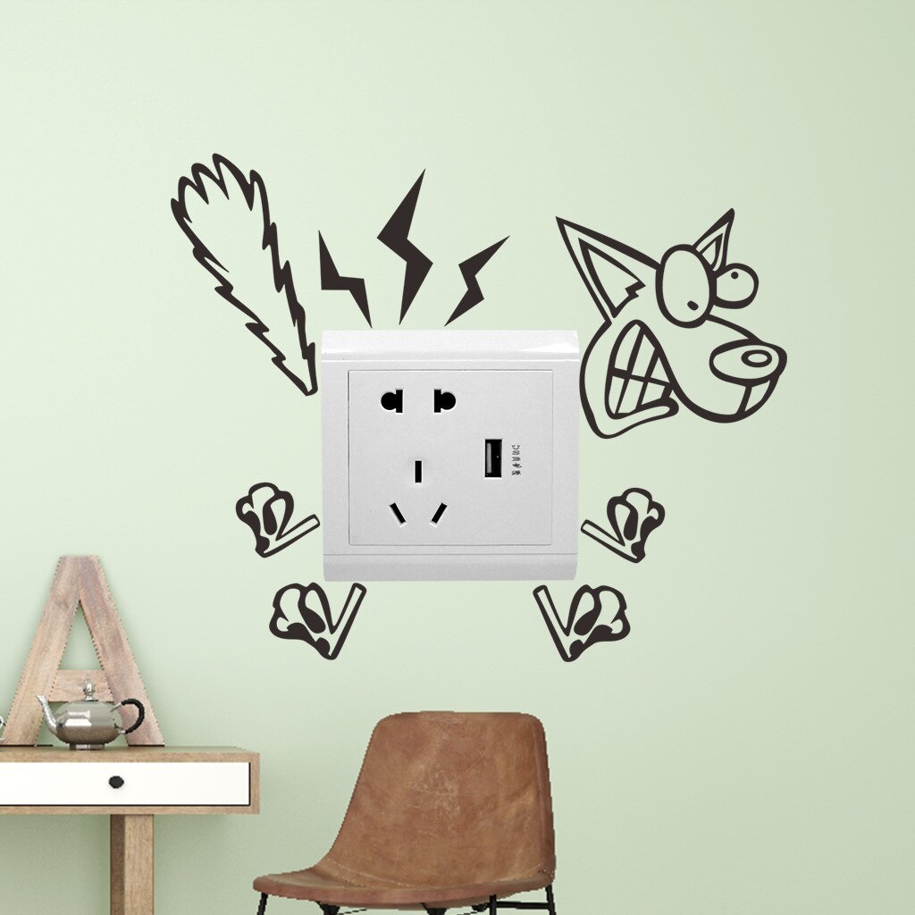 2022 Switch Stickers Elektrische Schok Hond Print Schakelaar Decoratieve Stickers Muurstickers Is Uw Decoratie