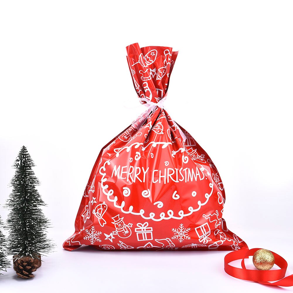 Christmas Sacks Drawstring Wrap Party Bag Storage Foil Bags Christmas Candy Bag