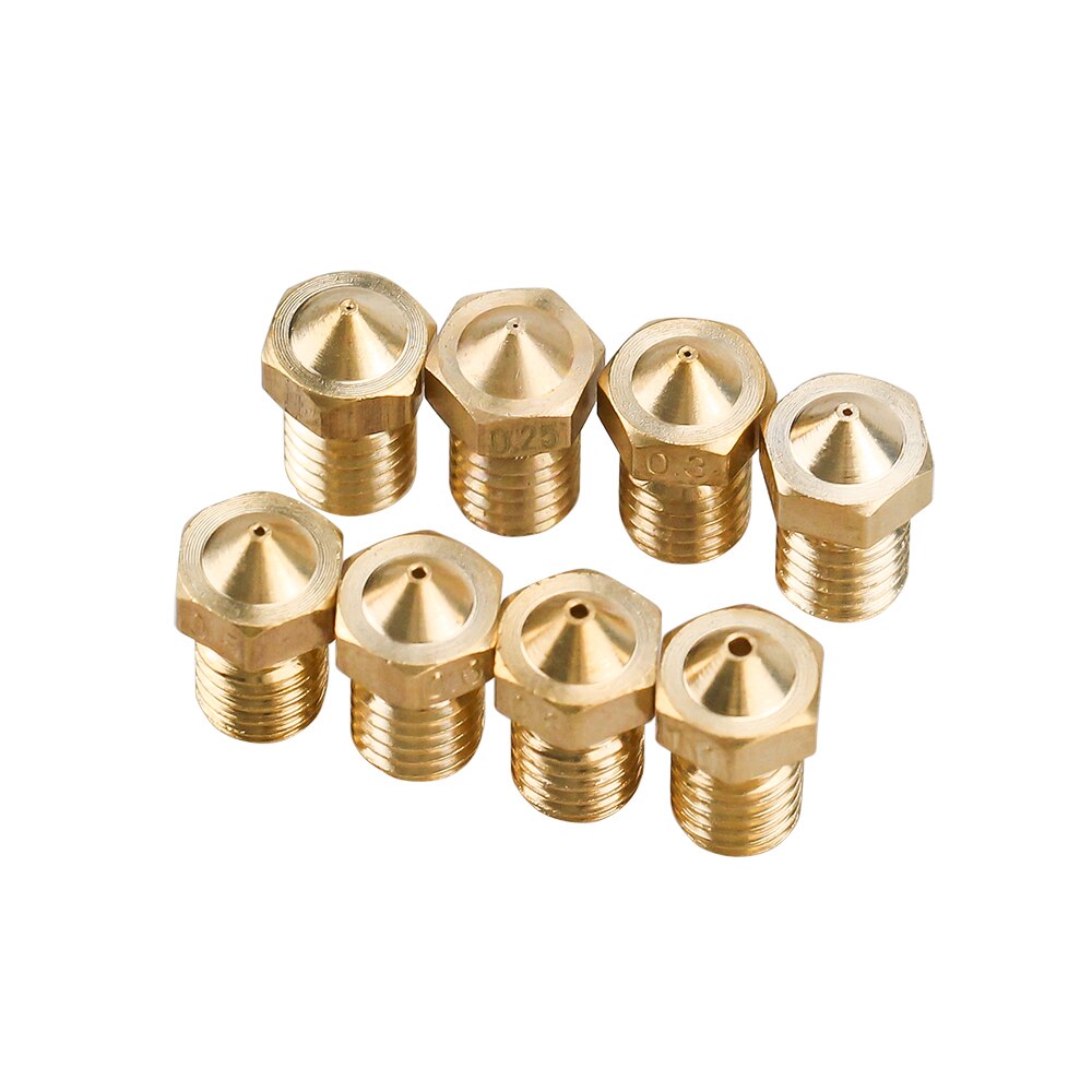 5/10pcs E3D V6 Brass Nozzle 0.2/0.25/0.3/0.4/0.5/0.6/0.8/1.0 For 1.75mm 3mm Filament E3D V6 V5 Copper Nozzle Extruder