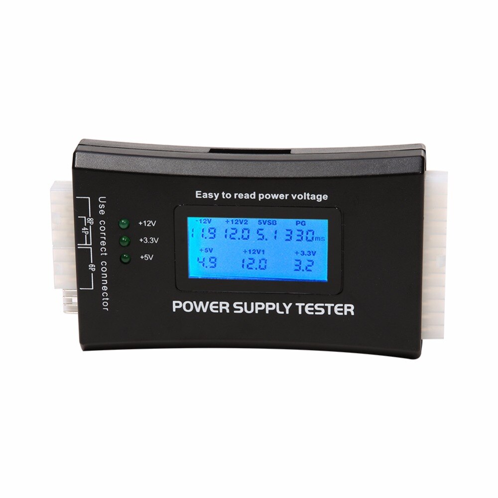 Controleer Quick Digitale LCD Power Bank Supply Tester Computer 20/24 Pin Voeding Tester Ondersteuning 4/8/24 /ATX 20 Pin Interface