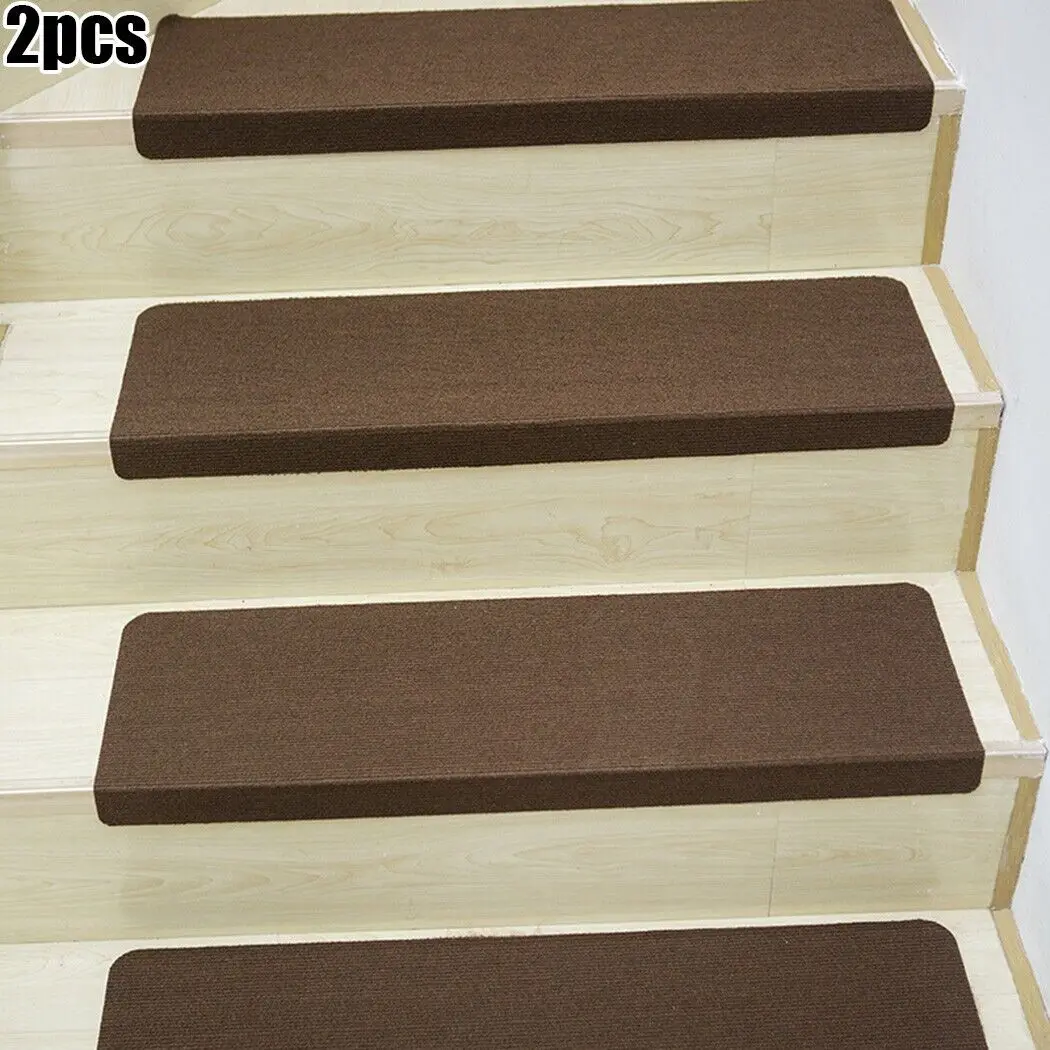2 Stuks Antislip Zelfklevende Trap Matten Trap Stap Tapijt Cover Zelfklevende Houten Trap Tapijt Thuis stap Matten Home Decor Tapijt: green