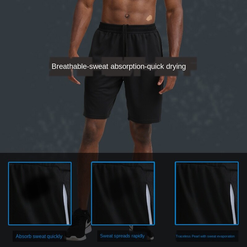 For treningshorts menns utendørs løpesportshorts menns uformelle pustende hurtigtørrende basketballshorts