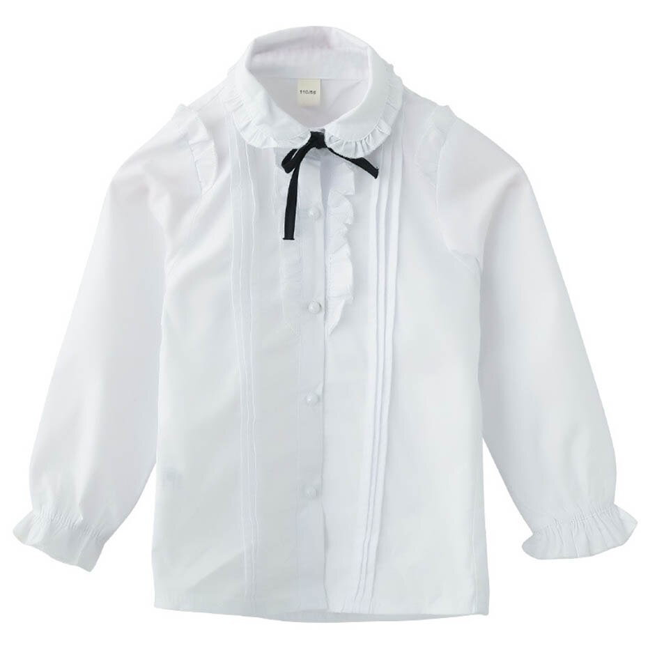 Girls Blouses Ruffle White Blouse For Girls Flare Sleeve Children's Shirt For Girls Spring Casual School Clothes For Girls