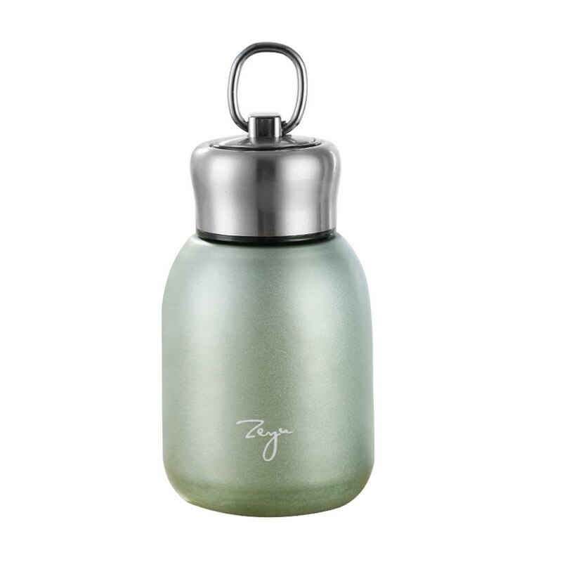 Mini termo de café de 300 ML, termo de acero inoxidable bonito, taza de agua portátil para viaje, termo aislado: green