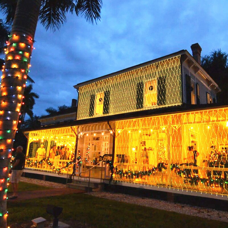 1.5x1.5/3x 2/6x4m résille chaîne lumières noël lumières fée guirlande extérieur maison pour mariage/fête/rideau/décoration de jardin