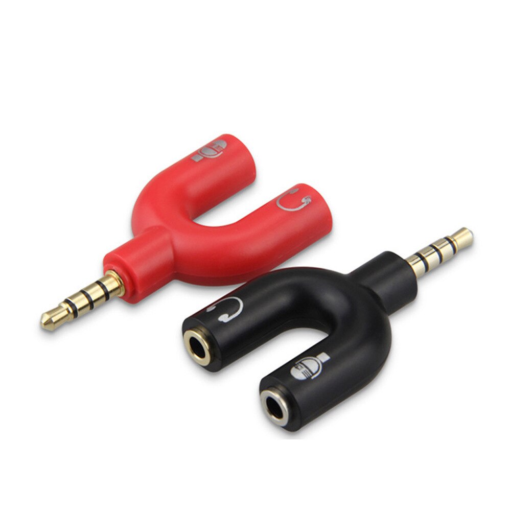 Headphone Mic Splitters Adapter 3.5mm Male to 2 Dual 3.5mm Female for Phone Laptop PS4 Headset Microphone MP3