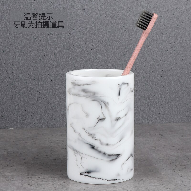 Europæisk marmor harpiks harpiks krus børste tandvask par tandbørste kop badeværelse forsyninger: E