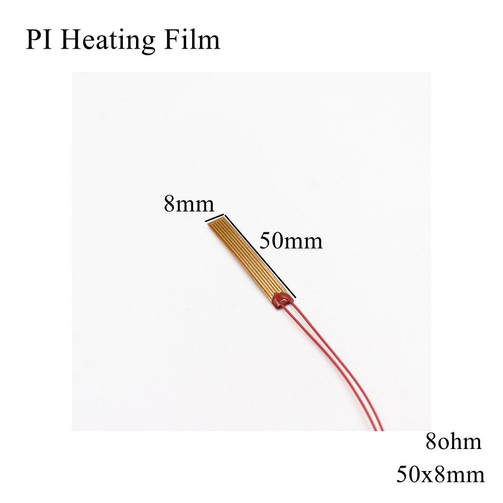 40x40mm 5v 12v 24v 110v 220v pi filme de aquecimento polyimida adesivo aquecedor elétrico placa almofada do painel esteira da folha de combustível tanque de motor de óleo: 50x8mm