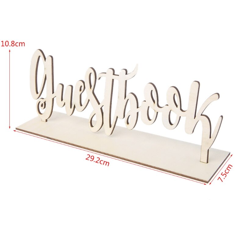 Cute Wooden Guestbook Sign Wedding Decor Freestanding Sign Decoration DIY