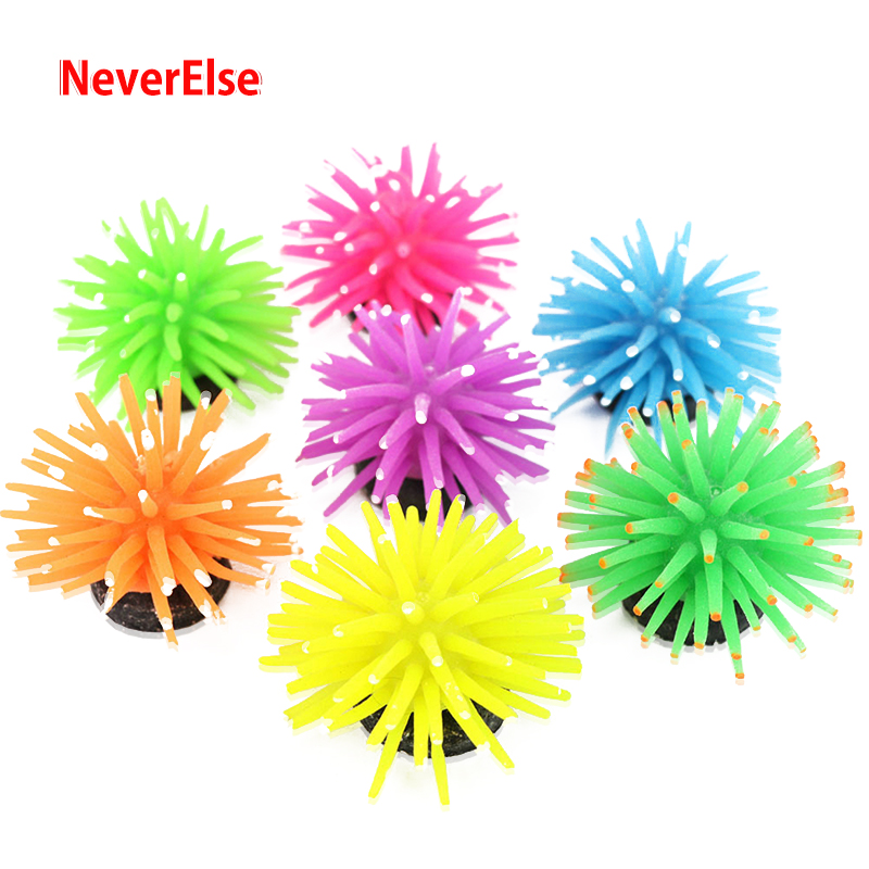 Enfeite de decoração para aquário, decoração de silicone para plantas, coral, dia 5/8/10cm, acessórios aquáticos para paisagem, mar