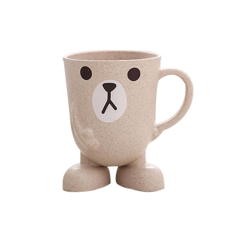 Nordic Creatieve Schattige kinderen Tand Cup Cartoon Driedimensionale Base Mondwater Cup Thuis Mondwater Cup Tandenborstel Tand Cup: Beige