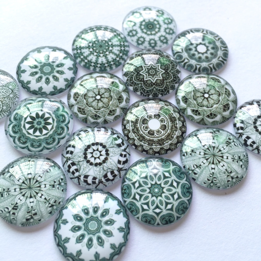 ZEROUP Round Glass Cabochon 12mm 20mm Mixed Patter... – Grandado