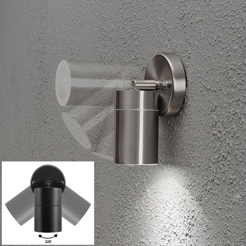 Outdoor LED GU10 Wall Lamp 5W/10W Stainless Steel Waterproof Up Down Spotlight Surface Mounted Garden Porch Wall Lighting Sconce