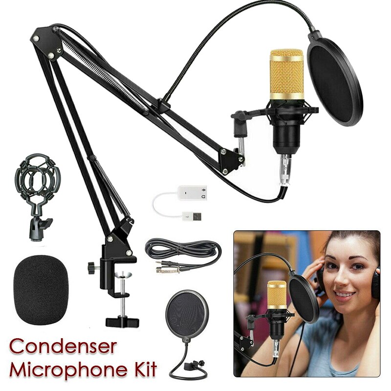 BM-800 Kondensator Mikrofon Bluetooth Kopfhörer Kopfhörer Mikrofon Bausatz Mic Stand Live Klang Effekte Prozessoren