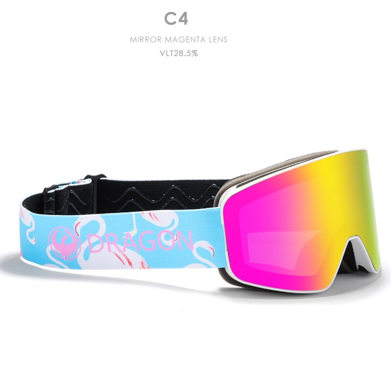 Dragon-Gafas de esquí de doble capa para hombre y mujer, lentes antivaho grandes para esquiar, nieve, snowboard, D292, UV400: C4