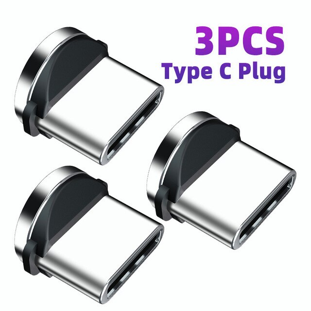 Magneettikaapelin pistoke microusb-tyypin c usb-c-liitin pikalataussovitin matkapuhelin micro-usb-tyypin c-magneettipistoke iphone-liitin: 3 kpl c-tyypin pistoke