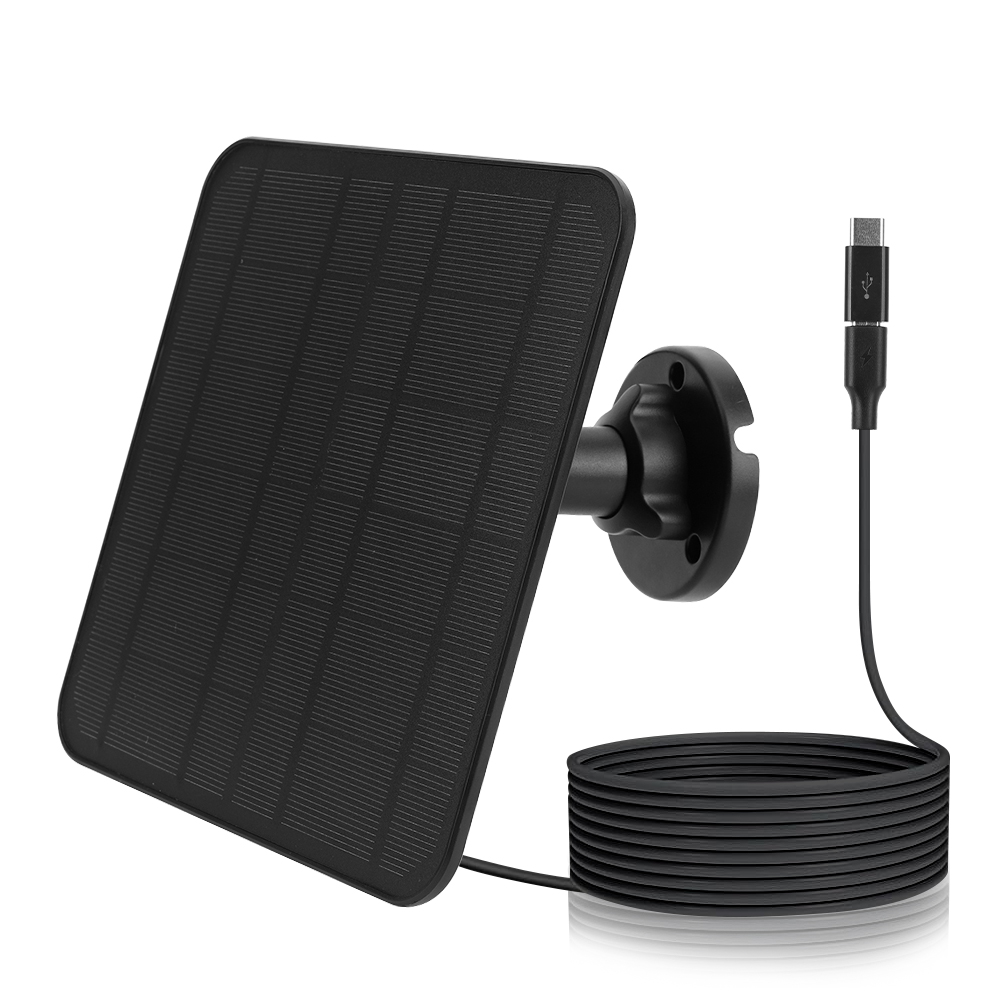 Wodoodporny panel słoneczny 5V 6W Ładowarka do kamer z ogniwami słonecznymi Port Micro USB i USB-C 360 ° Regulowany panel słoneczny do Eufycam 3/3C/2/2: Inne