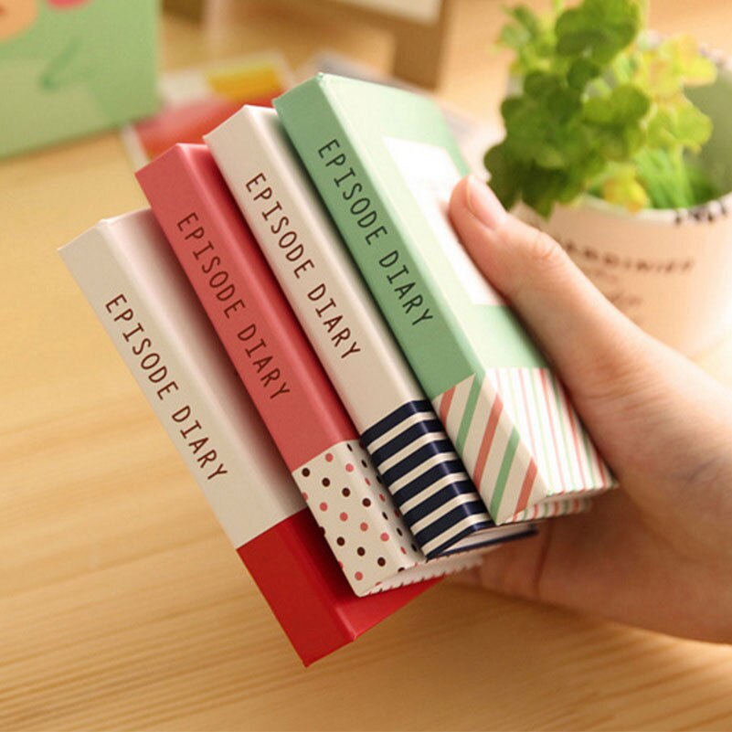 Cuaderno de notas de tapa dura Kawaii, libreta de correos con bolígrafo, diario con notas adhesivas, suministros escolares de oficina