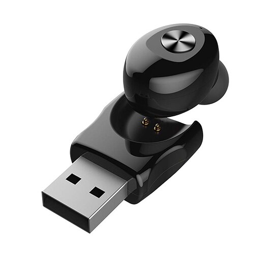 FGCLSY USB charge Mini sans fil Bluetooth écouteur voiture bluetooth V5.0 sport sans fil casque avec micro pour iPhone XR: Black