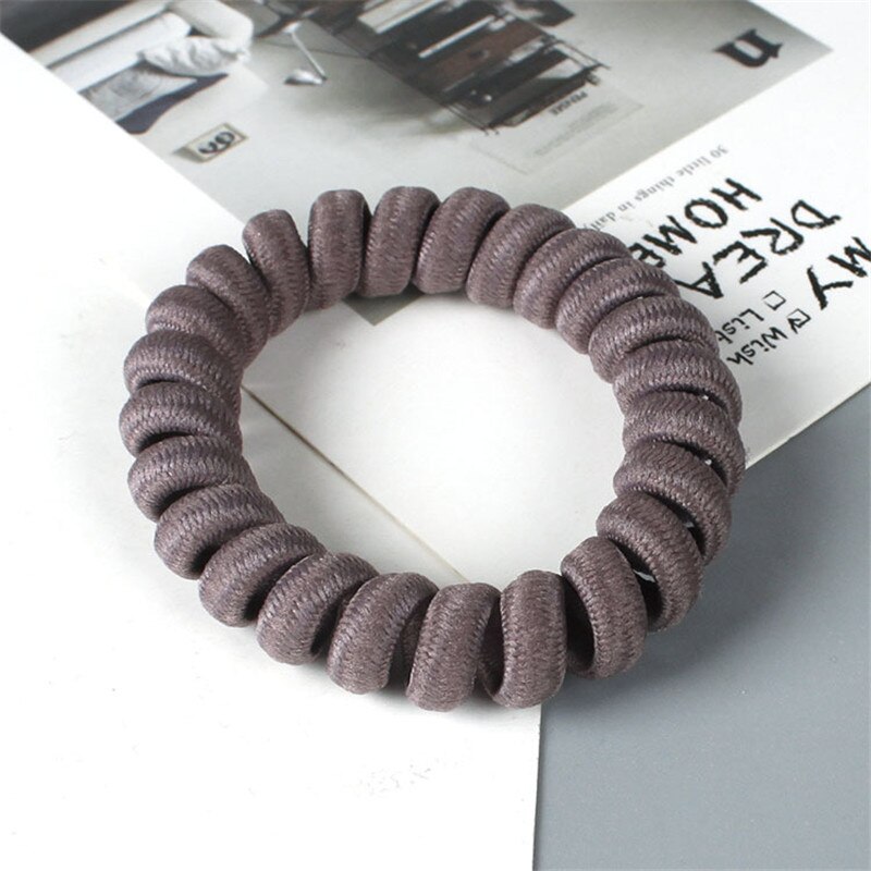 Hoge Elasticiteit Telefoon Spoel Haarbanden Vrouwen Spiraal Haar Banden Meisjes Haar Ringen Touw Effen Kleur Haar Accessoires: purple