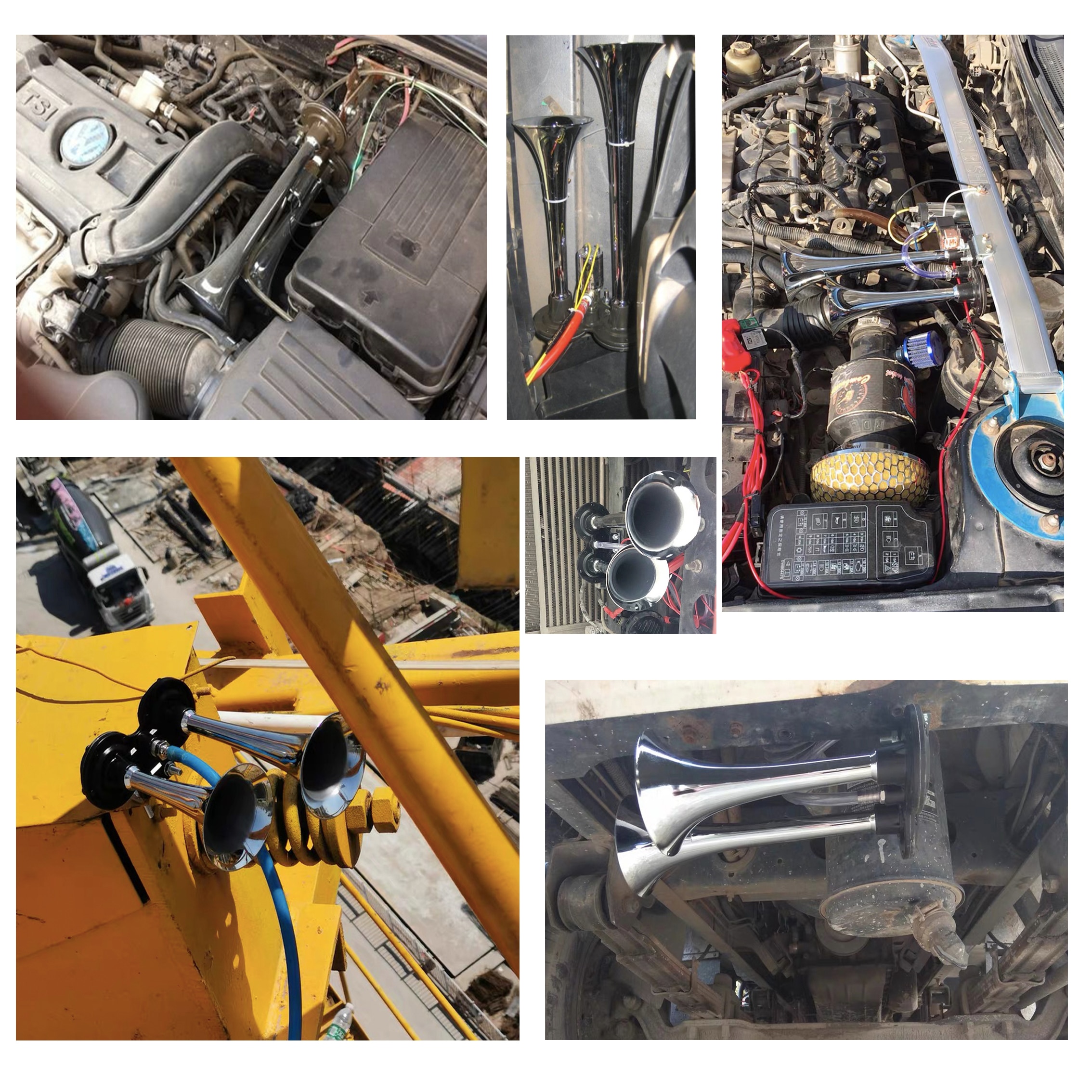Auton torvi dual trumpetti sähköinen sarvi kovaa kromi 2 putket ilma torvi 12v/24v universaali auton junaan kuorma kuorma-auto ja moottoripyörä
