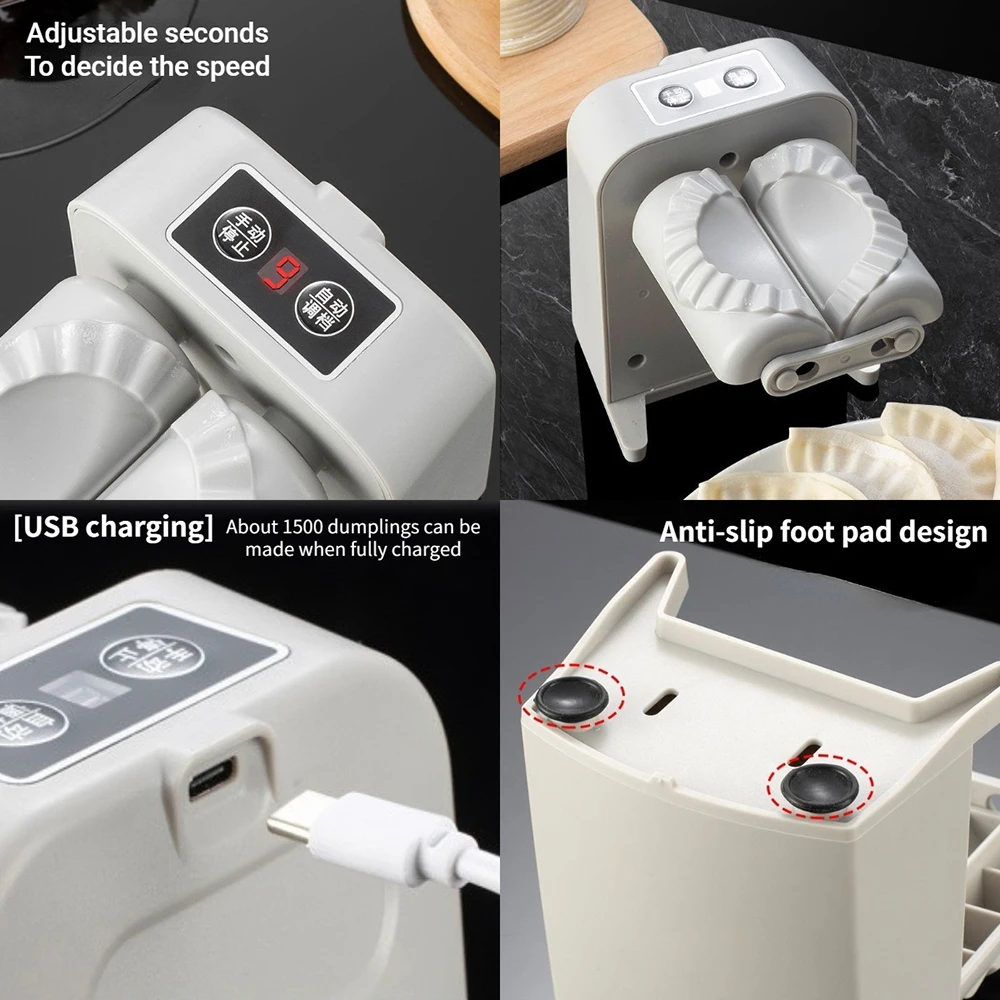 Máquina eléctrica automática para hacer dumplings, molde para dumplings, prensado de piel para dumplings, Empanadas eléctricas, raviolis, accesorios de cocina