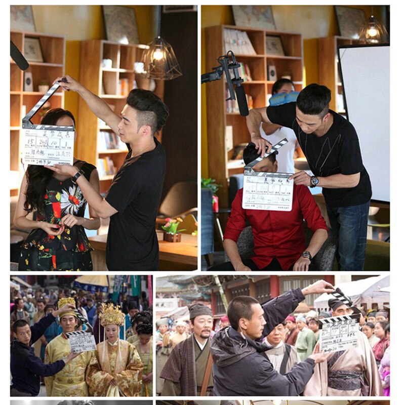 Director Video Scene Clapperboard Clapper Board Acrylic Dry Erase TV Movie Film Action Slate Clap Handmade Cut Prop