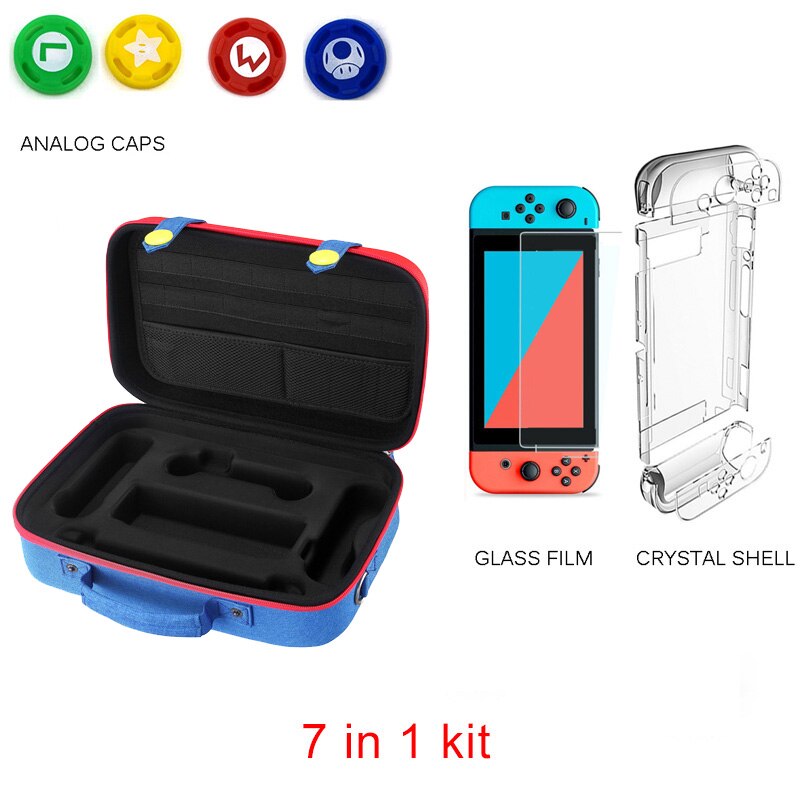 Travel Carrying Case for Nintendo Switch Protective Hard Shell Carry Bag Portable Storage for Mario Fans Console & Accessories: B