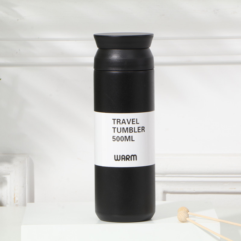 Reizen Tumbler Thermos Mok 350/500ML Roestvrij Staal Dubbelwandige Thee Koffie Thermoskan: Black / 301-400ml