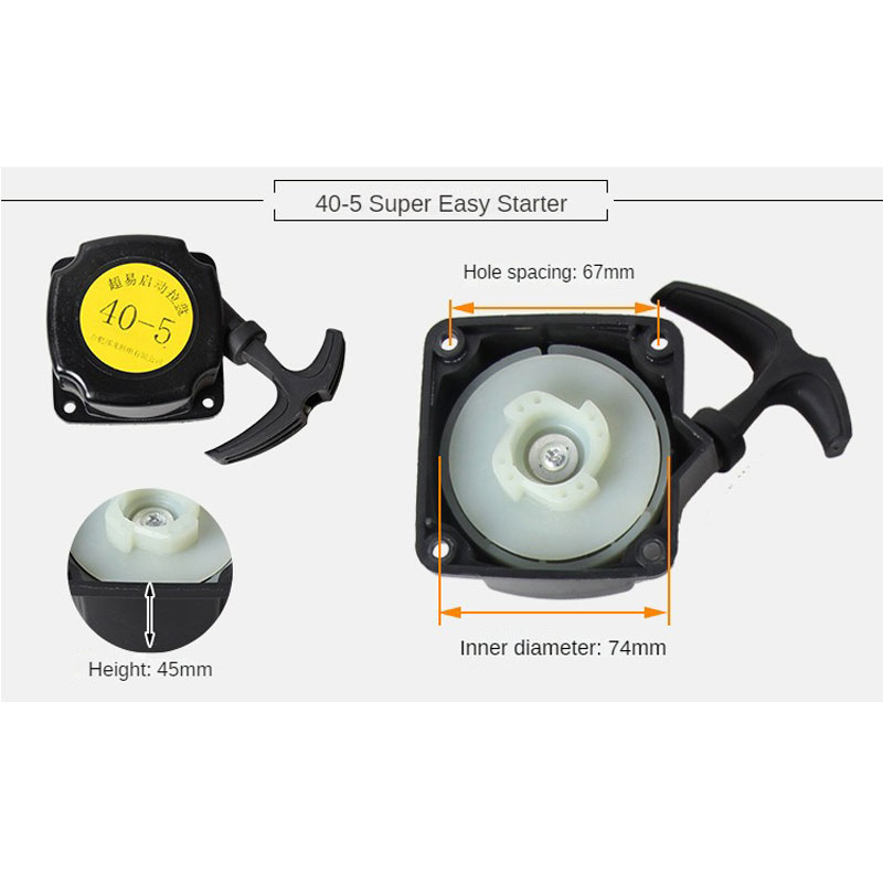 Kit de démarrage à recul simple/fácil, 40-5 139 140 G45 36 TU26, pièce de démarrage du générateur d'essence, pièce de réparation du moteur de tondeuse à gazon: Argent